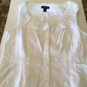 Chaps Eyelet Sleeveless Top